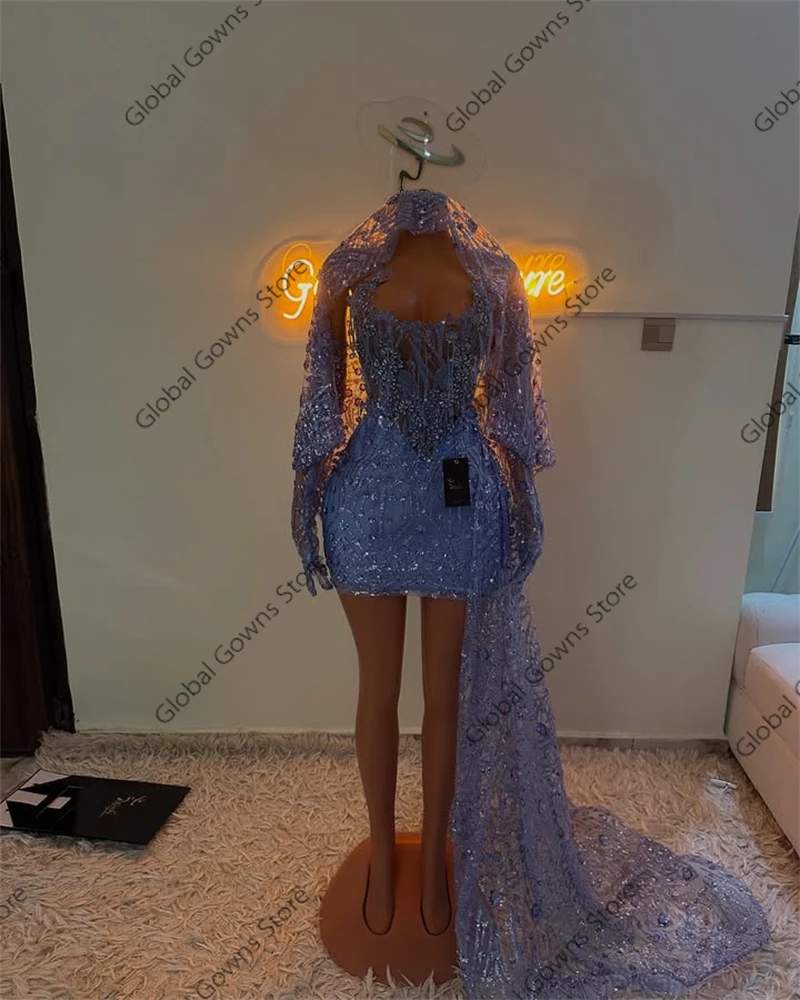 Unique Design Crystal Rhinestones Short Prom Dress 2025 For Black Girl Birthday Party Dress Homecoming Cocktail Dress Customized image 5