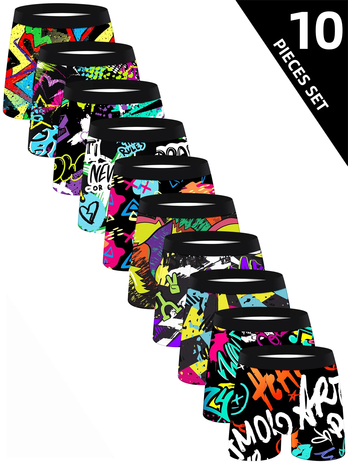 10 Buah Pakaian Dalam Pria Celana Boxer Panjang Pria Longgar Nyaman Lembut Ramah Kulit Celana Pria Modis Warna-warni Trendi