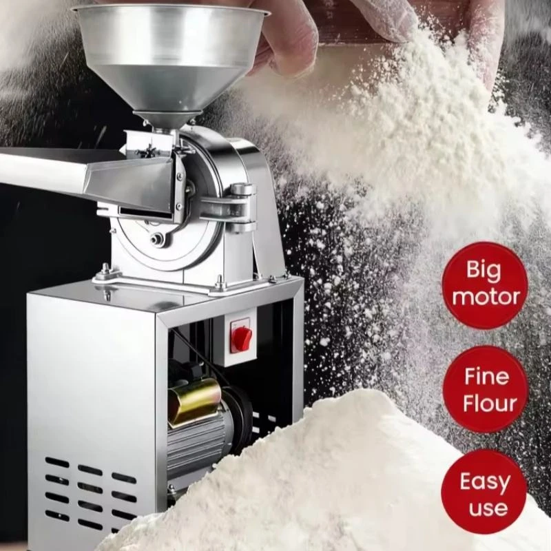 Industrial Dry Herb Spice Grinder 150-180kg/h Electric Grain Powder Mill Stainless Steel Food Pulverizer For Business Use