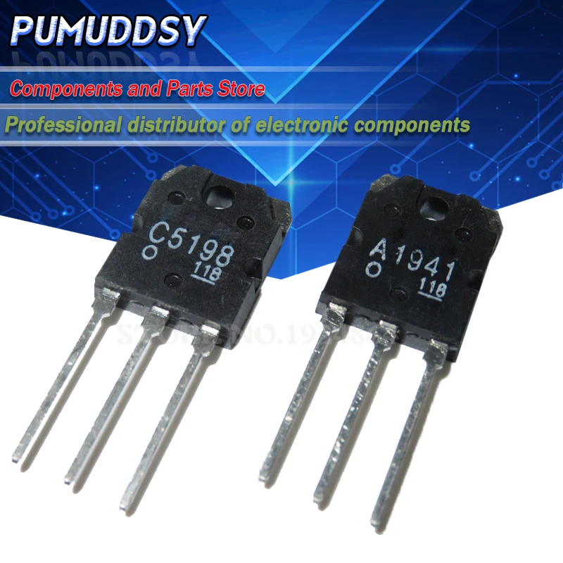 10PCS 5pairs 2SC5198 2SA1941 TO3P (5PCS A1941 + 5PCS C5198) TO-3P Transistor authentic