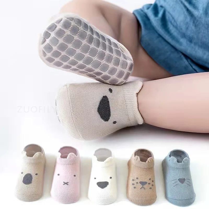 

Spring Summer Baby Anti-slip Socks For Floors Kawaii Animal Boys Girls Ankle Socks Soft Breathable Cotton Childre Toddler Socks