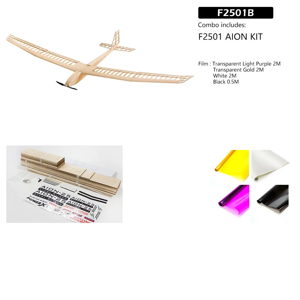 F25 AION-25 RC Zweefvliegtuig Kit 2500mm (98"), Lasergesneden Balsahout F3P Competitie Grootschalig Zeilvlak DIY Kit voor Volwassenen