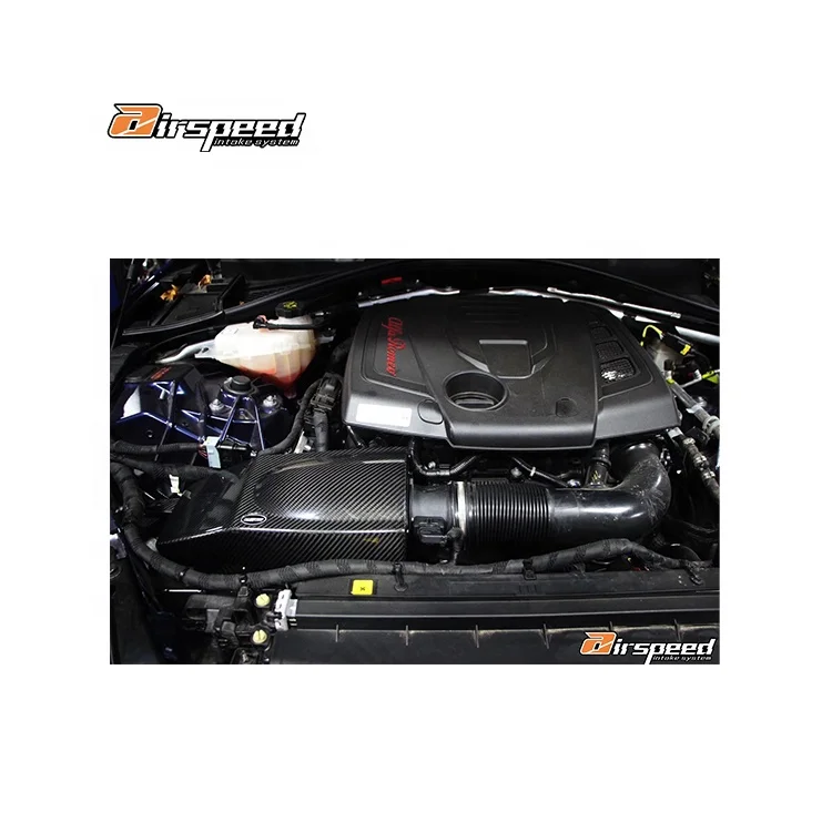 AIRSPEED BRAND Latest Trend Customized Auto Accessories 3k Twill Carbon Fiber Cold Air Intake System for   Giulia 2.0T