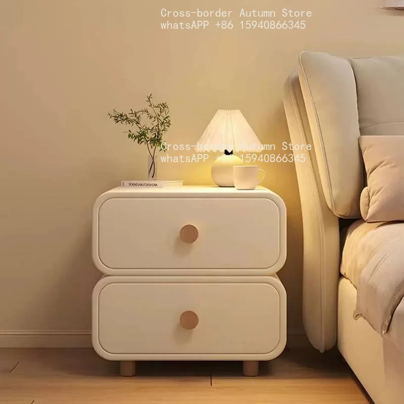 Minimalistic White Nightstands Classic European Storage Drawers Bedside Tables French Style Mesita De Noche Furniture For Home