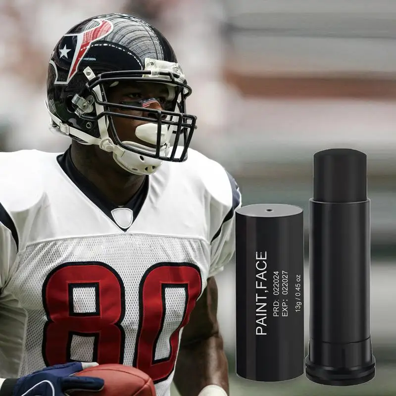 كرة البيسبول اللينة عصا طلاء الوجه ، عصا رياضية ، تدوم طويلاً ، وجه الجسم ، أسود ، طباعة ، بيسبول ، تحت العين ، 13 جم