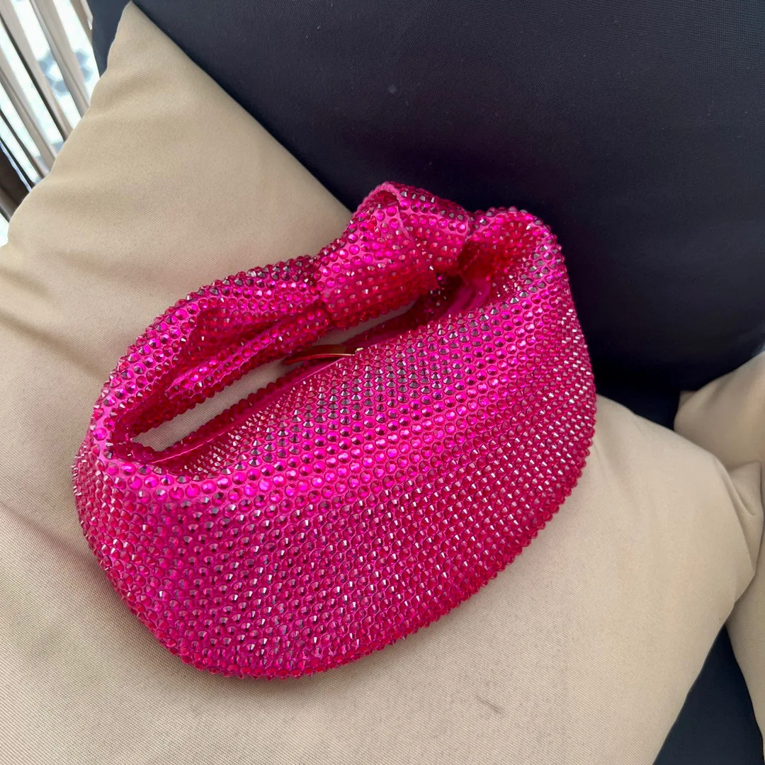 Luksusowy projektant wiązany kryształ Rhinestone diamentowa torba w kształcie chmurki torebka damska Bling błyszcząca torba wieczorowa kolacja kopertówka na imprezę