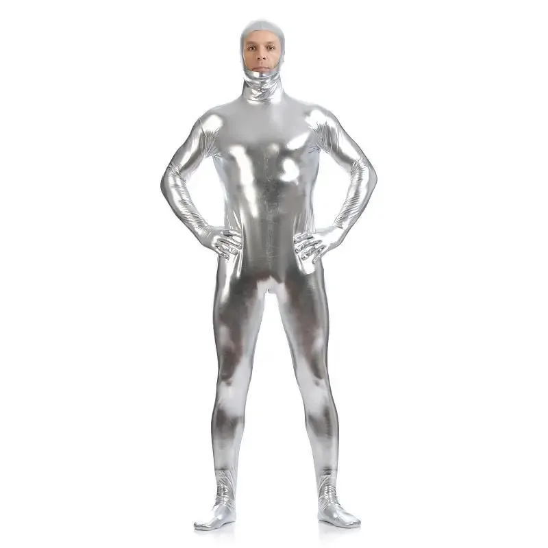 

CyOpen Face Metallic Bodysuit Shiny Catsuit Sexy Zentai Body Suit Jumpsuit Cosplay Costume Party Wet Look One Piece Unitard