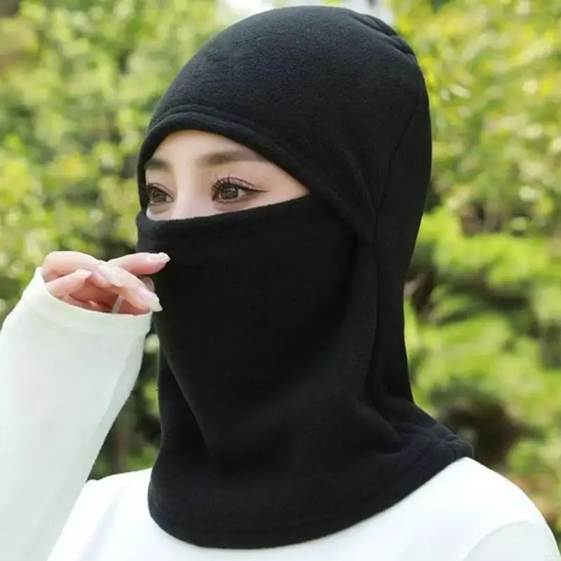 Soft Fleece Balaclava for Cold-Weather Travel, with Single Eye Opening, Stretch Construction, and Foldable Storage X37F