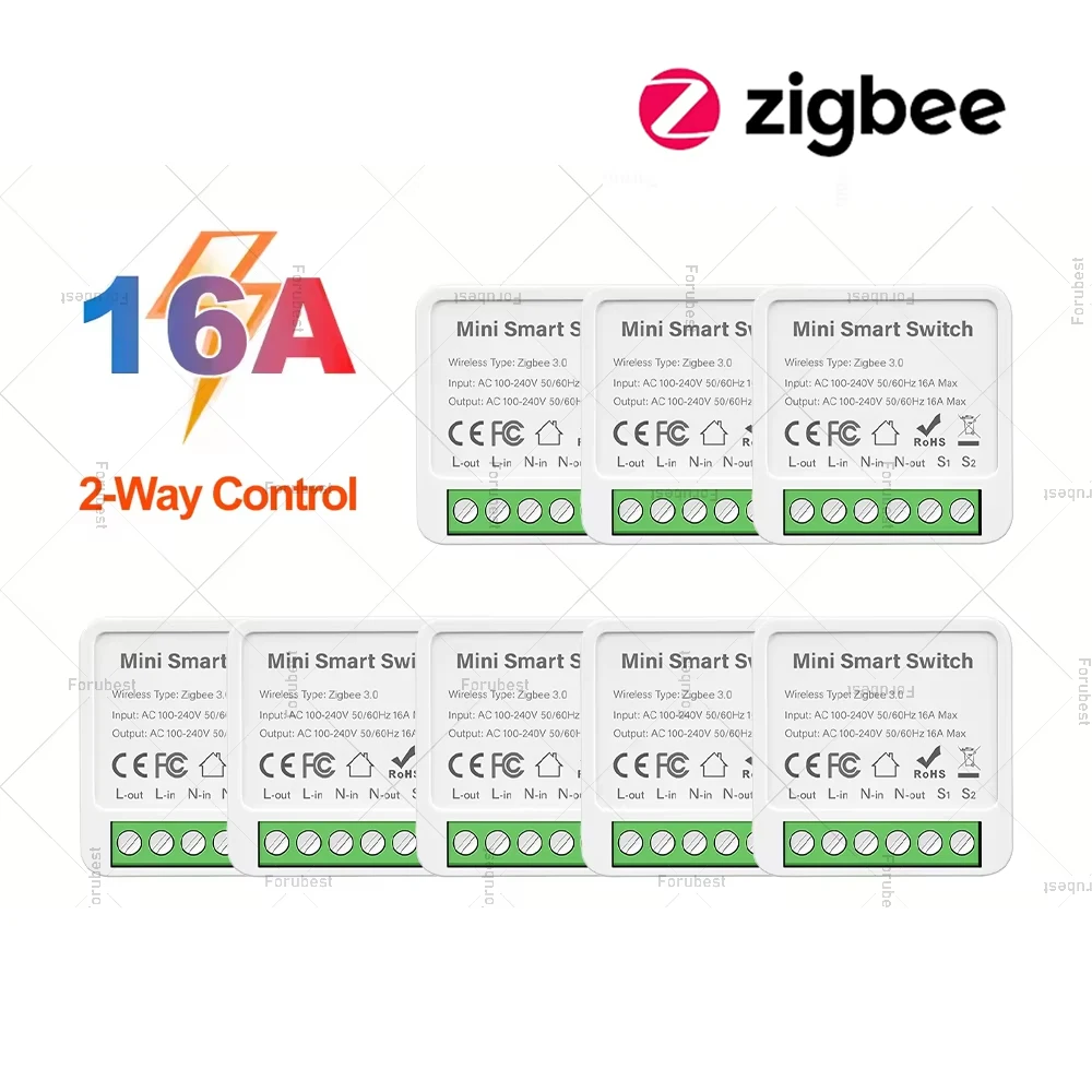 Модуль выключателя света ZigBee 3,0, 16A, мини-выключатель «сделай сам», поддержка приложения для двустороннего управления, пульт дистанционного управления, совместимый с Zigbee2mqtt Модуль выключателя света ZigBee 3,0, 16A, мини-выключатель «сделай сам», поддержка приложения для двустороннего управления, пульт дистанционного управления, совместимый с Zigbee2mqtt