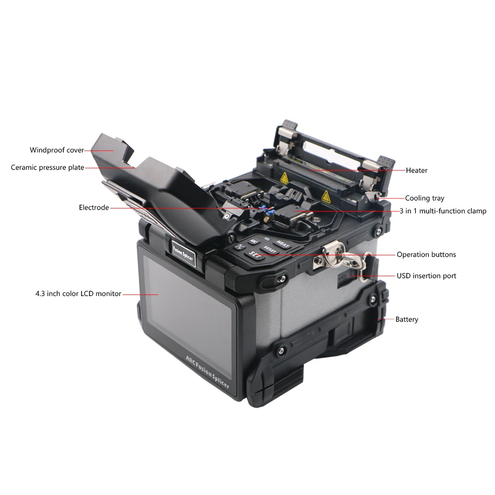 FFS-60D 6 Motor Core To Core Alignment Fiber Optic Fusion Splicer Machine For SM MM G652D G657A1 G657A2 G655 Fiber