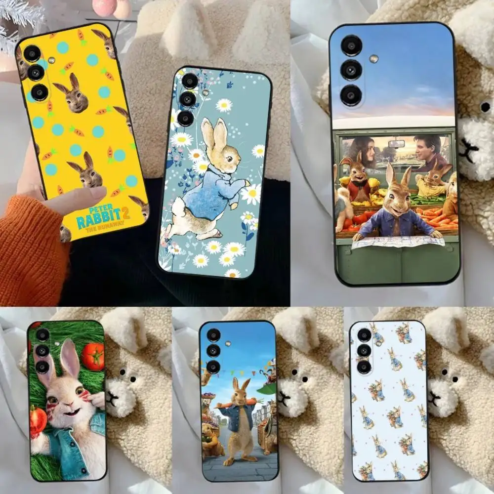 

P-Peter Rabbits Phone Case For Samsung S24,23,22,30,21,10,9,Ultra,Plus,Lite,FE,5G Black Soft Case