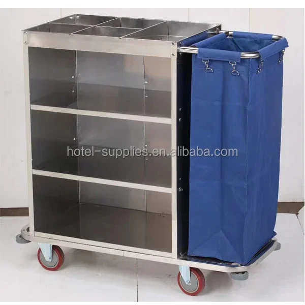 2026 3 Tiers Housekeeping Cleaning Hospitality Supplies Service Trolley Maid Cart