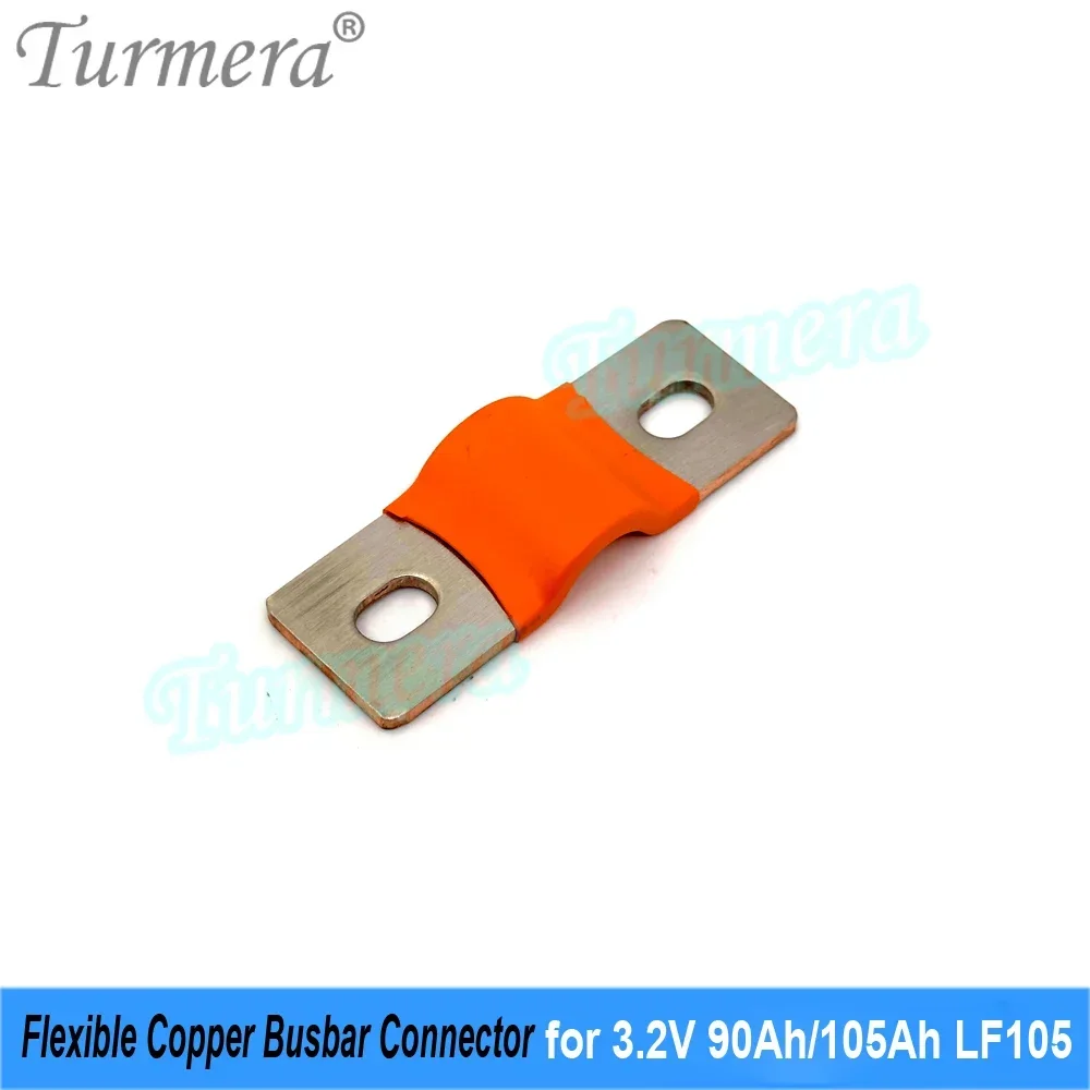 Turmera 12V 24V 48V Lifepo4 Battery Flexible Busbar Copper Connecter Hole to Hole 38mm 2mm 400A for EVE LF105 3.2V 90Ah 105Ah