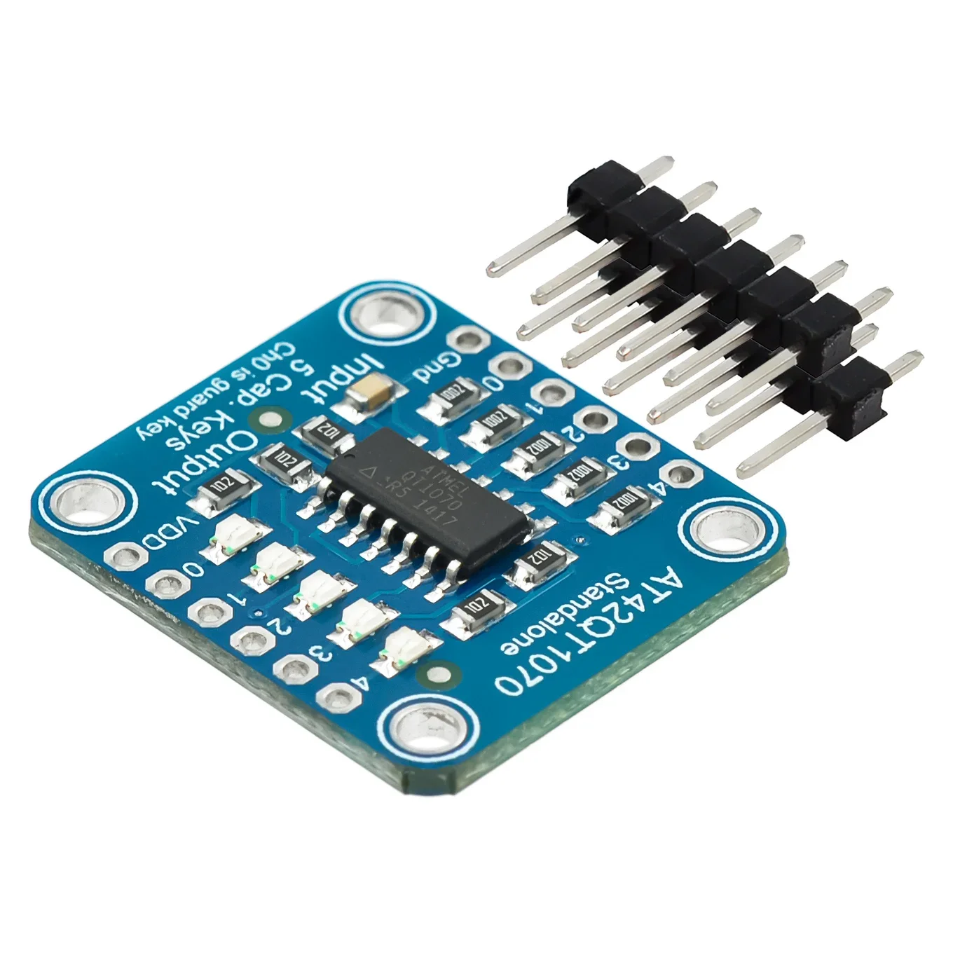 Standalone 5 Key Conductive Pad Mutiple Capacitive Touch Sensor Breakout Board AT42QT1070 Diy Electronic Indicator Min 5-Pad