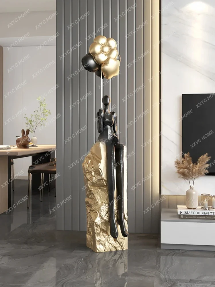 Y Light luxury abstract art floor-to-ceiling ornaments, living room entrance decorations