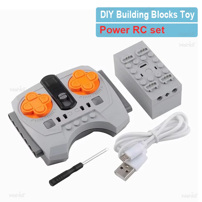 MOC Remote Control Set RC Building Blocks Rechargeable Battery Box Blue-tooth M Motor Speed Control APP Program PF Modification