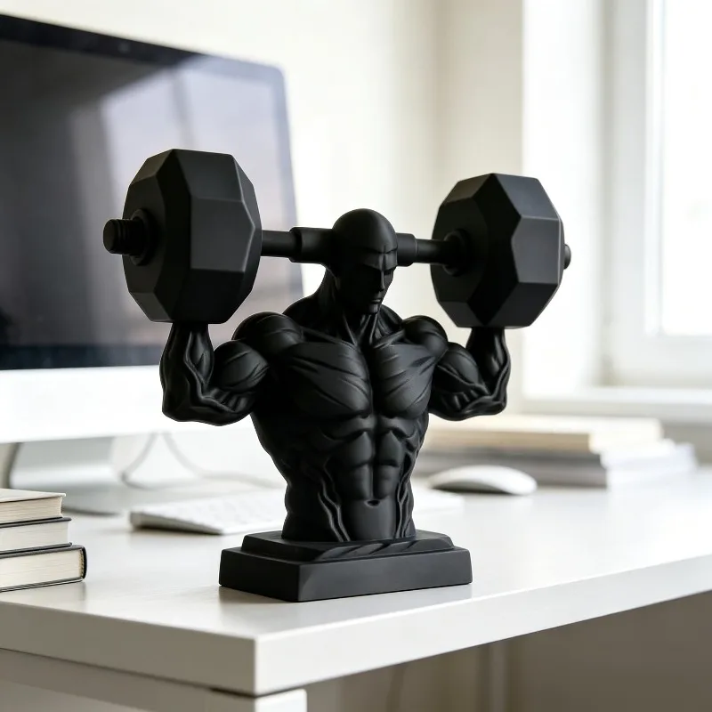 Statue de buste masculin abstrait imprimée en 3D, sculpture artistique musclée, décoration élégante pour la maison, la salle de sport, le bureau