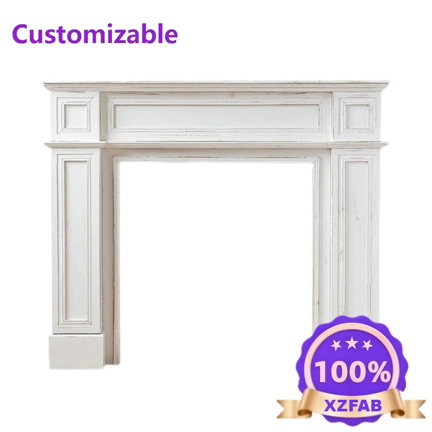 Factory Direct 2026 Solid wood fireplace decorative cabinet European and American black and white fake fireplace rack homestay p