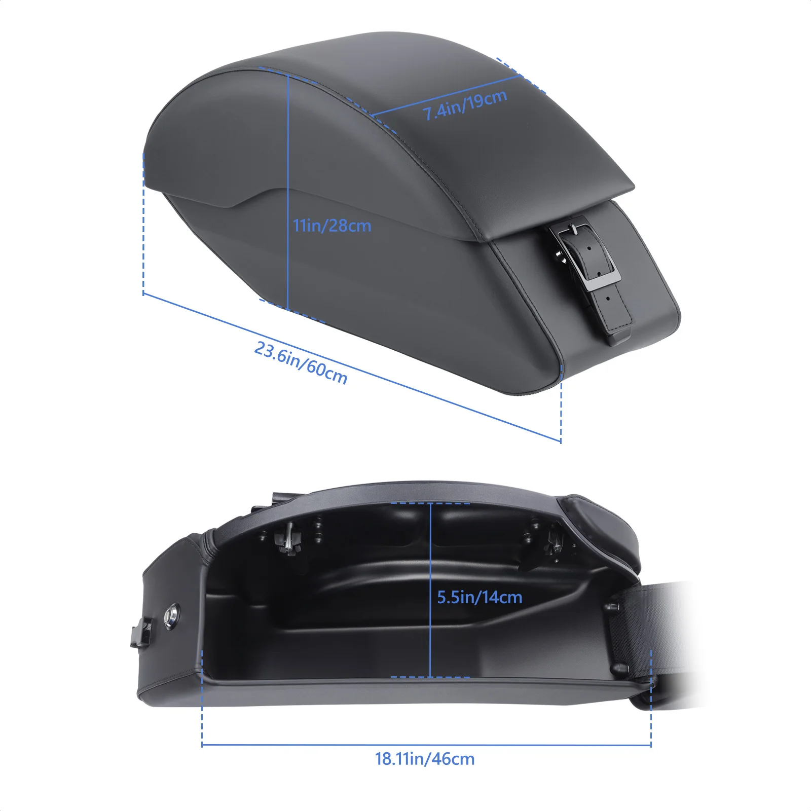 Motorcycle Black Saddlebags Saddle Bag for Indian Scout Sixty Scout 2015-2024, Scout ABS 2019-2020, 100th Anniversary 2020
