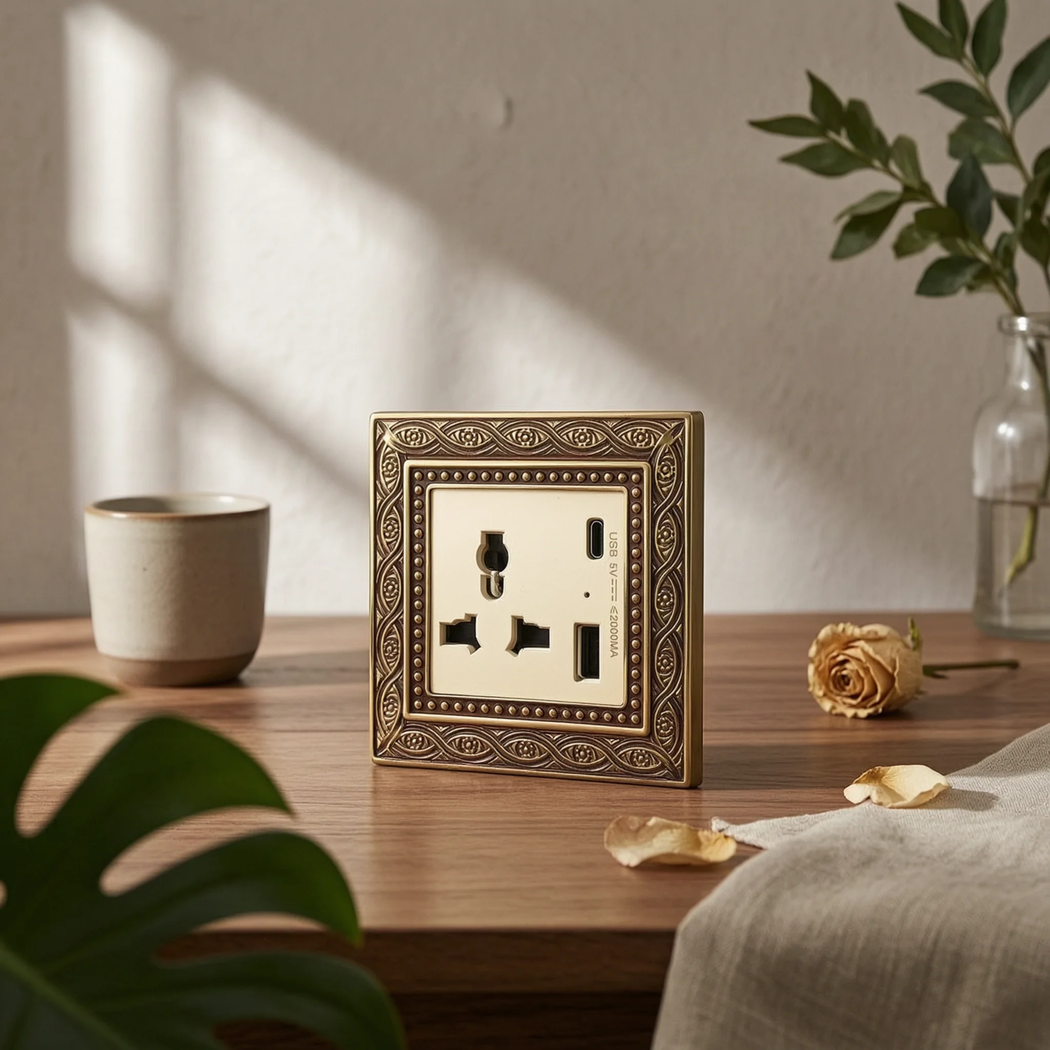 Switch Socket Panel Decorative Decorator Electrical Switch with Wall Plate Fitting Shallow Residential Grade