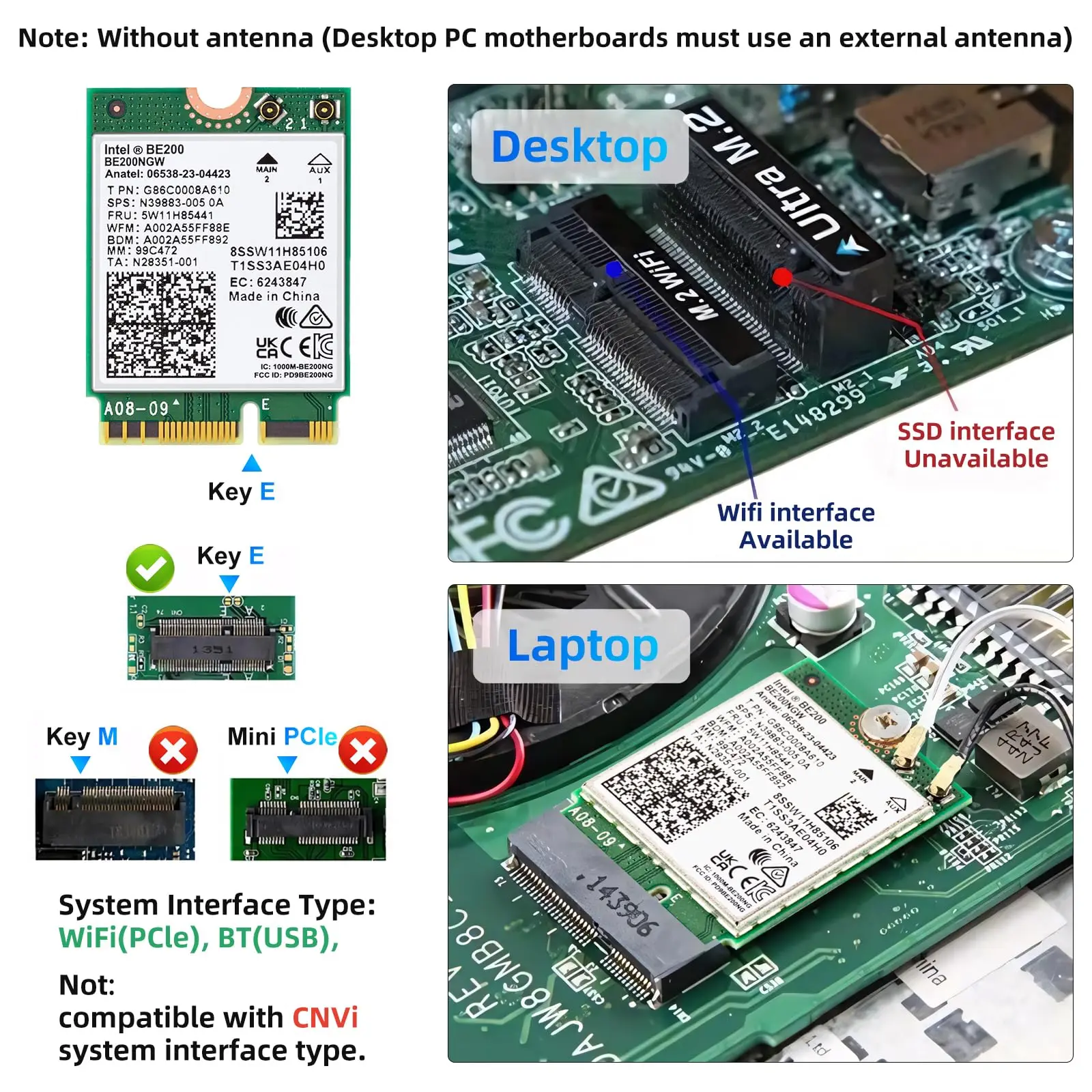 Imagem -05 - Ngw Cartão Wifi Bluetooth 5.4 Tri-band 2.4ghz 5ghz 6ghz Módulo Wi-fi para Laptop M.2 Ngff Windows 10 11 64 Bit Intel-be200