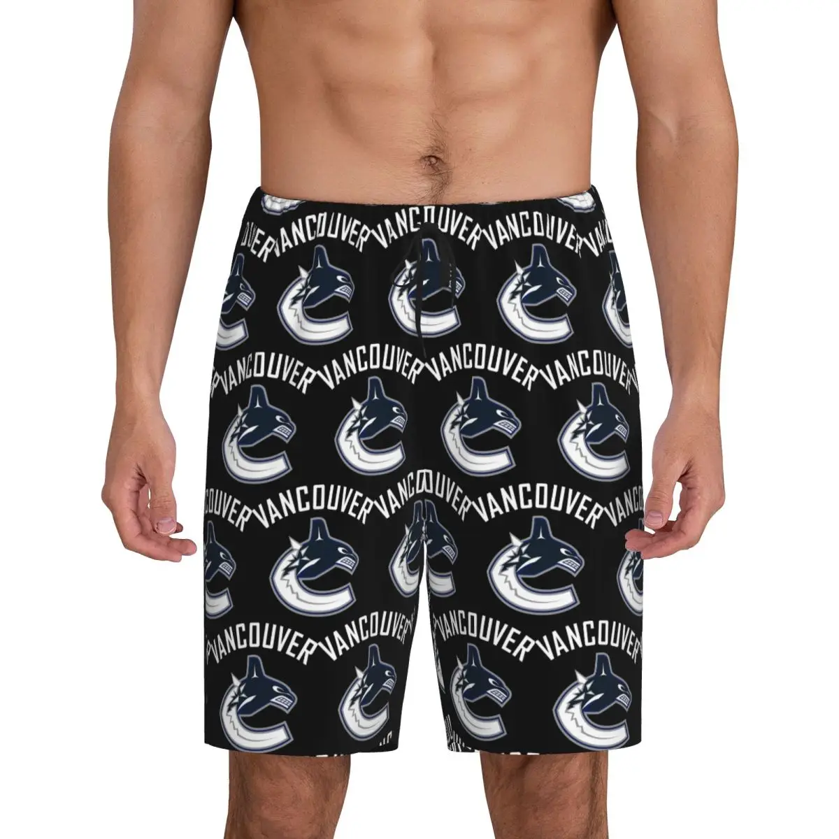 

Custom Vancouver Hockey Canucks Essential Active Short Pajama Pants Men Sleepwear Sleep Lounge Bottom Shorts Sleeping Pants