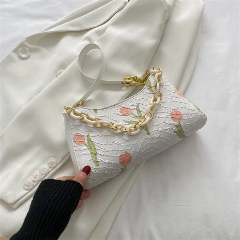 Exquisite Shoulder Bag New Floral Print Polyester Crossbody Bag High-quality Handbag