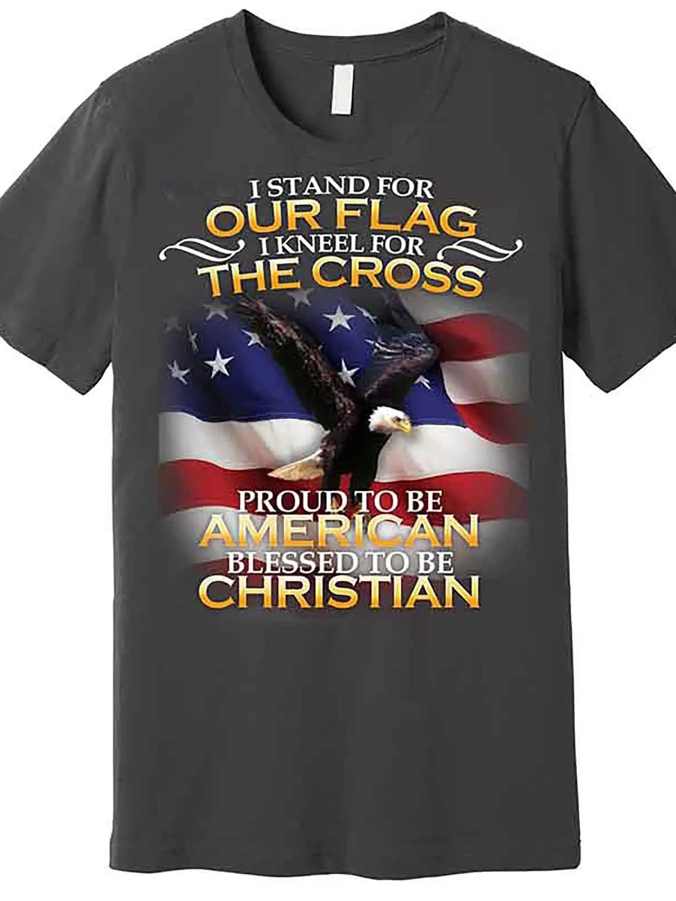 Funny Graphic T-Shirt for Men - American Christian Black Short Sleeve Series