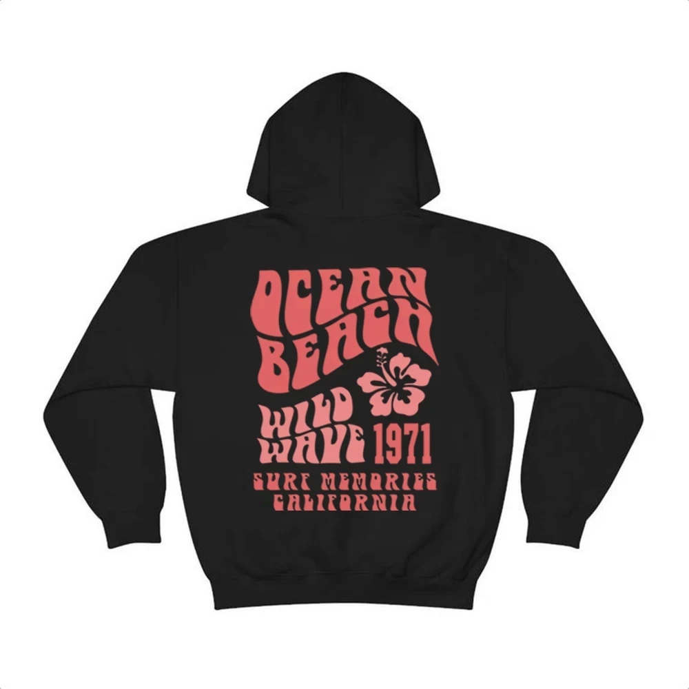 Ocean Beach Hoodie Aesthetic Hoodie Tumblr Sweatshirt CA Surf Tee Trendy Oversized Hoodie Coconut Hoodie Unisex Aesthetic Tops