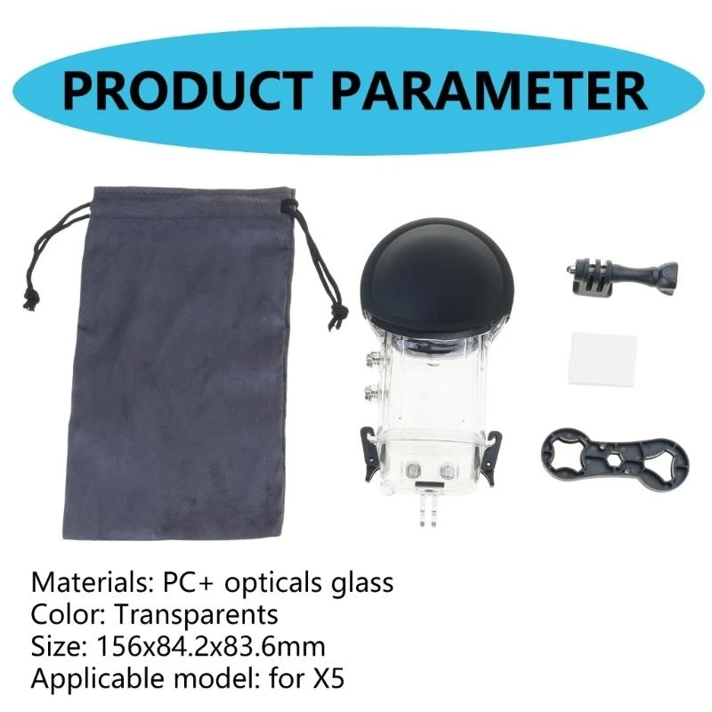 B2EF Invisible 360 ​​Camera Case per Copertura completa prova goccia per graffi 50m