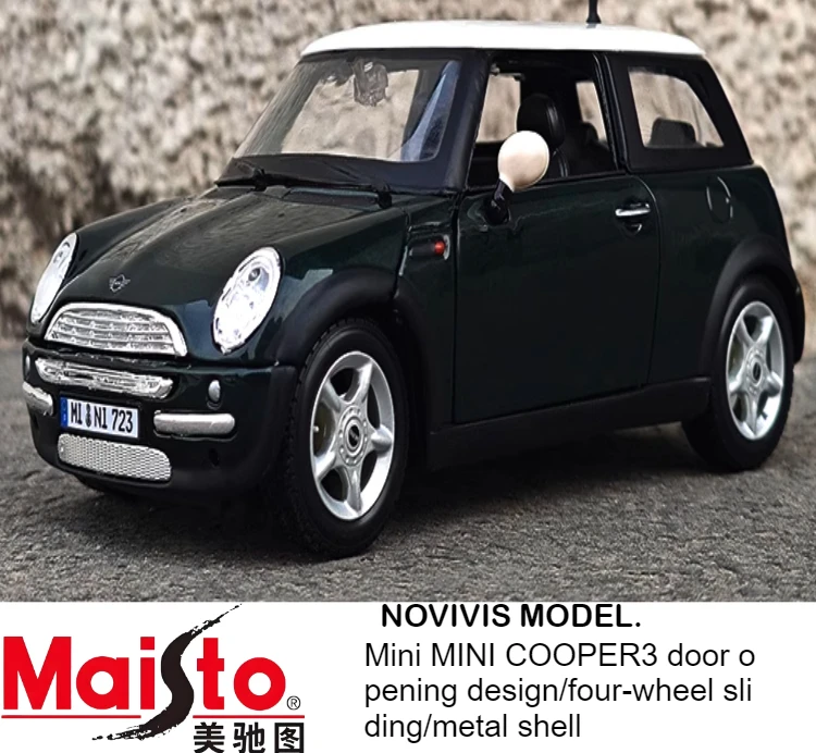 

"Maisto 1:24 Mini Cooper Alloy Car Model, Die-Cast Metal Static Display Toy Vehicle for Collection & Gift