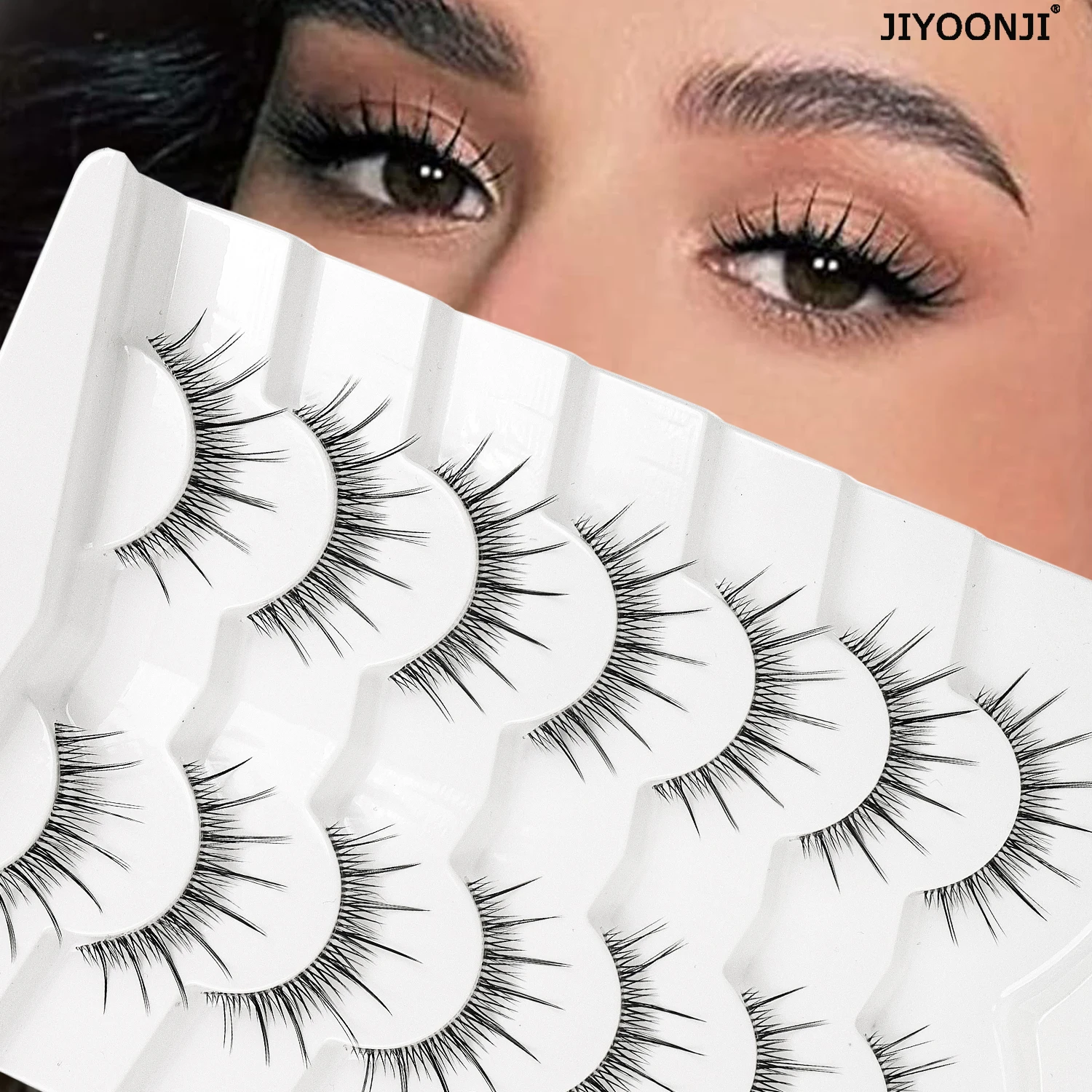 7 Paar bequeme, transparente Katzenaugen-Wimpern für natürliche falsche Wimpern