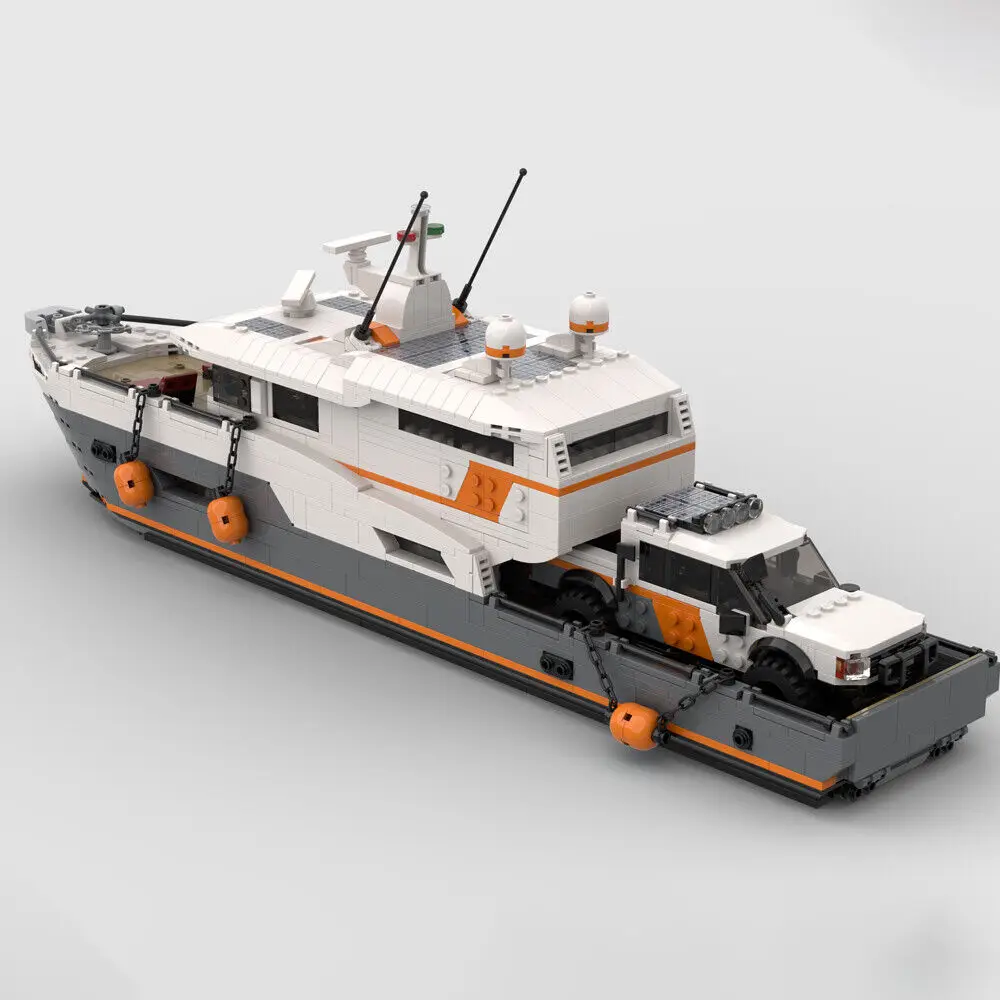 Expedition Yacht Boat with Full Interior Building Toys Set 1686 Pieces MOC