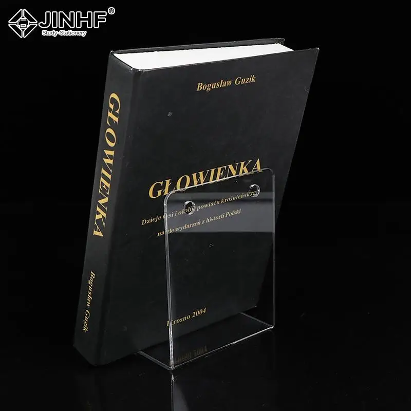 1Pc Transparent Acrylic Bookends Stand Bookshelf Desktop Decorative Storage Rack Bookend Book Holder School Stationery