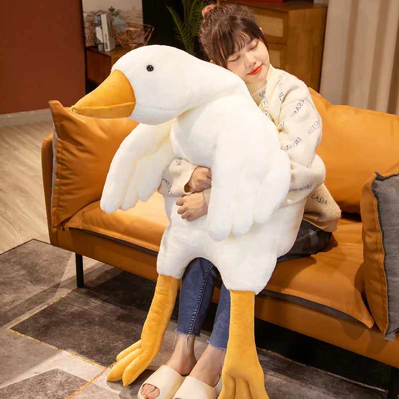 Pato de peluche de simulación gigante para niños y niñas, almohada suave Huggable, muñeco de peluche de ganso gigante, cisne tierno, regalo de