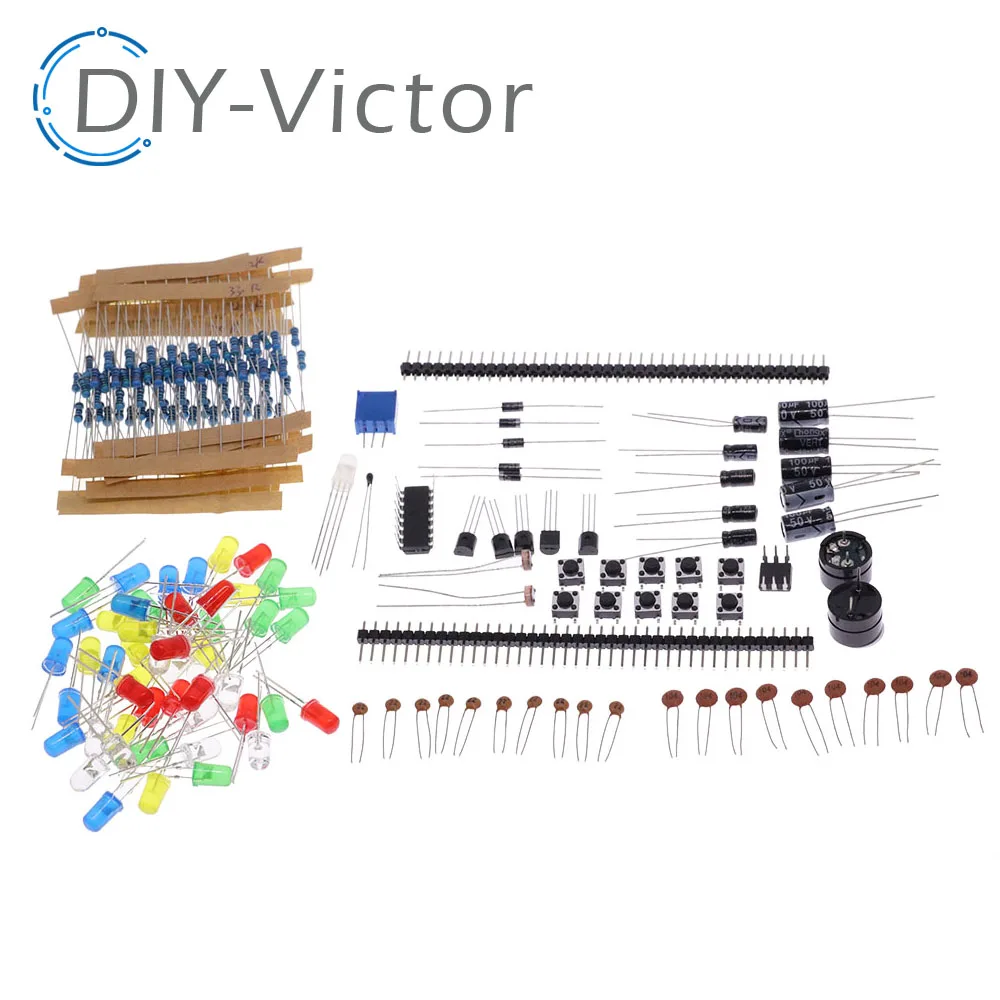 New Electronics Components Basic Starter Kit for Arduino UNO MEGA2560 Raspberry Pi with LED Buzzer Capacitor Resistor