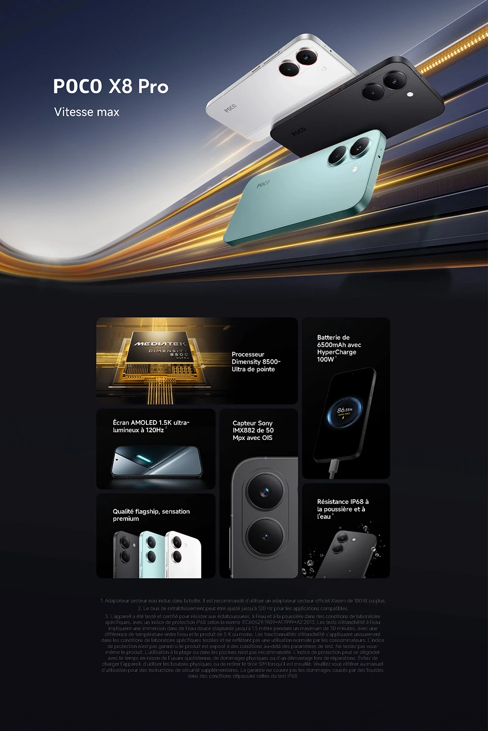 POCO X8 Pro 5G 256GB/512GB EEA Version NFC, Dimensity 8500-Ultra, 6.59 inches, 120 Hz, 50 MP Camera, 6500 mAh, IP68