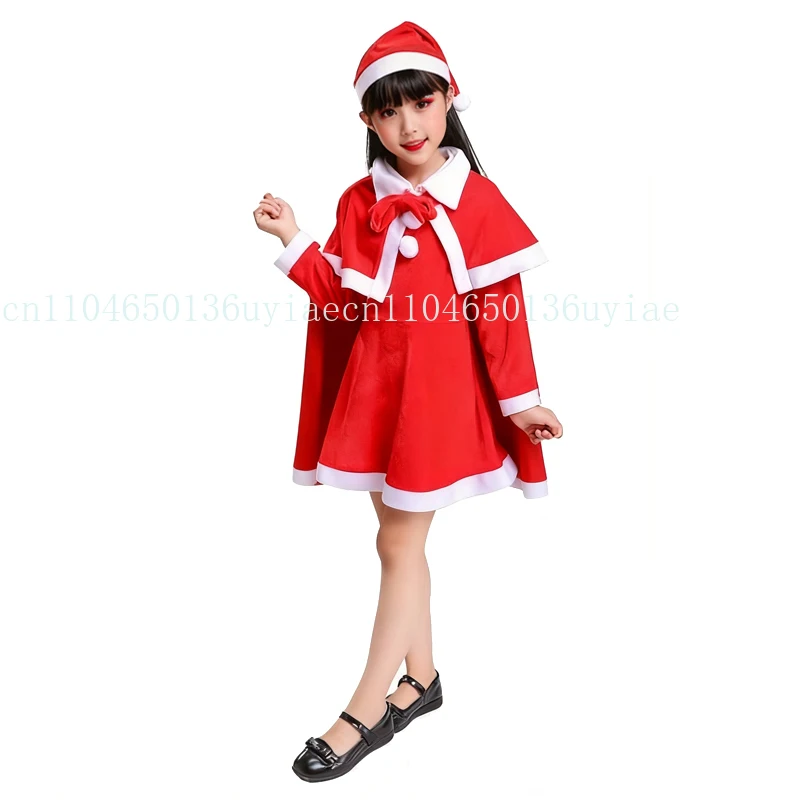 أزياء عيد الميلاد للأطفال، مجموعة فستان تنكري لعيد الميلاد، أزياء حمراء، ملابس حفلات الكرنفال للأطفال الأولاد والبنات والأطفال #2