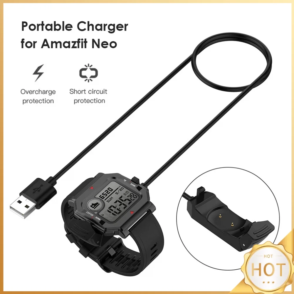Cabo de Carregamento Rápido USB de 1m para Smartwatch Huami Amazfit Neo