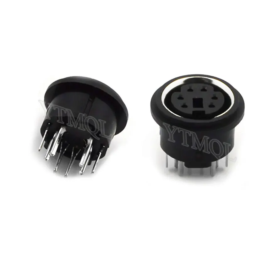 10pcs/lot 6 Pin Mini DIN Female Socket Connector 6 Poles DIN Mini Jack PS2 Mini Circular DIN Terminal Chassis