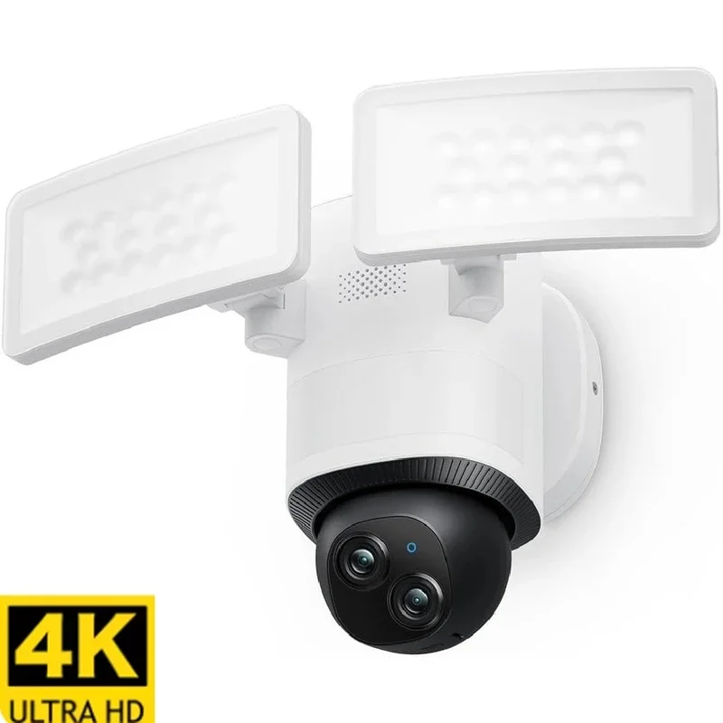 New 4K Floodlight Security Camera Wired Outdoor 360° PTZ with 24/7 Recording 2.4G/5G Wi-Fi Motion Detection Compatible