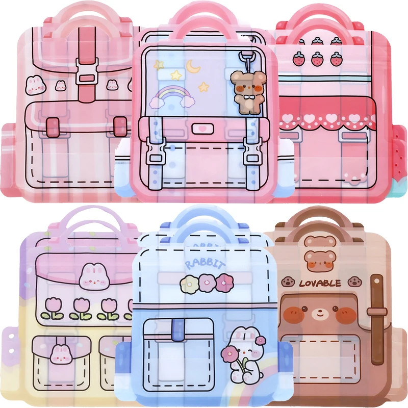 Mochila de dibujos animados, bolsas de almacenamiento autoselladas para dulces, galletas, joyería, bolsa para aperitivos, bolsa de embalaje de regalo, decoración de fiesta, 20/1 Uds.
