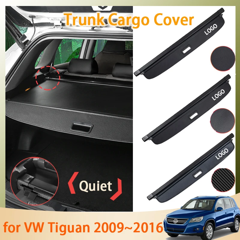 Trunk Curtain Mat for Volkswagen VW Tiguan MK1 5N 2010 Touareg 2 7P 2009~2016 Accessories Rear Curtain Retractable Anti-peeping