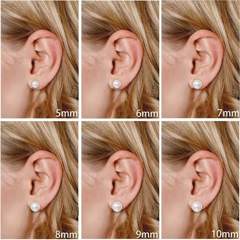 100% Natural Freshwater Pearl Stud Earrings Real 925 Sterling Sliver Earring Cultured White Pearl For Women Earring Jewelry