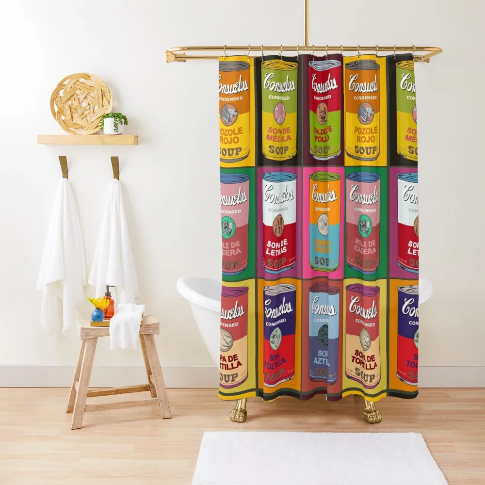 

Mexican Andy Warhol soups - Consuelos pop art Shower Curtain Waterproof Fabric Shower Modern Bathroom Accessories Curtain