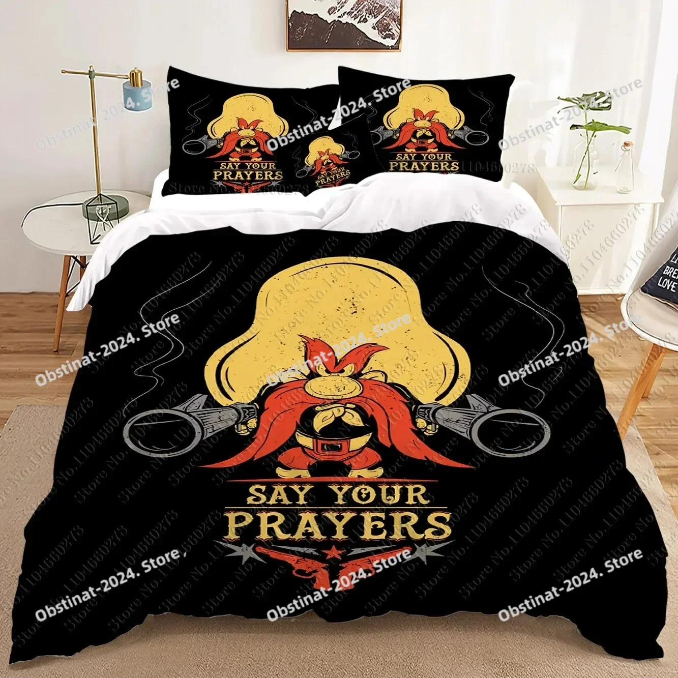 

Yosemite Sam Home Anime Bedding Set Print single Comforter Quilt Bed Cover Duvet Cover Pillow Case 3 Pieces Sets Kids Adult Size