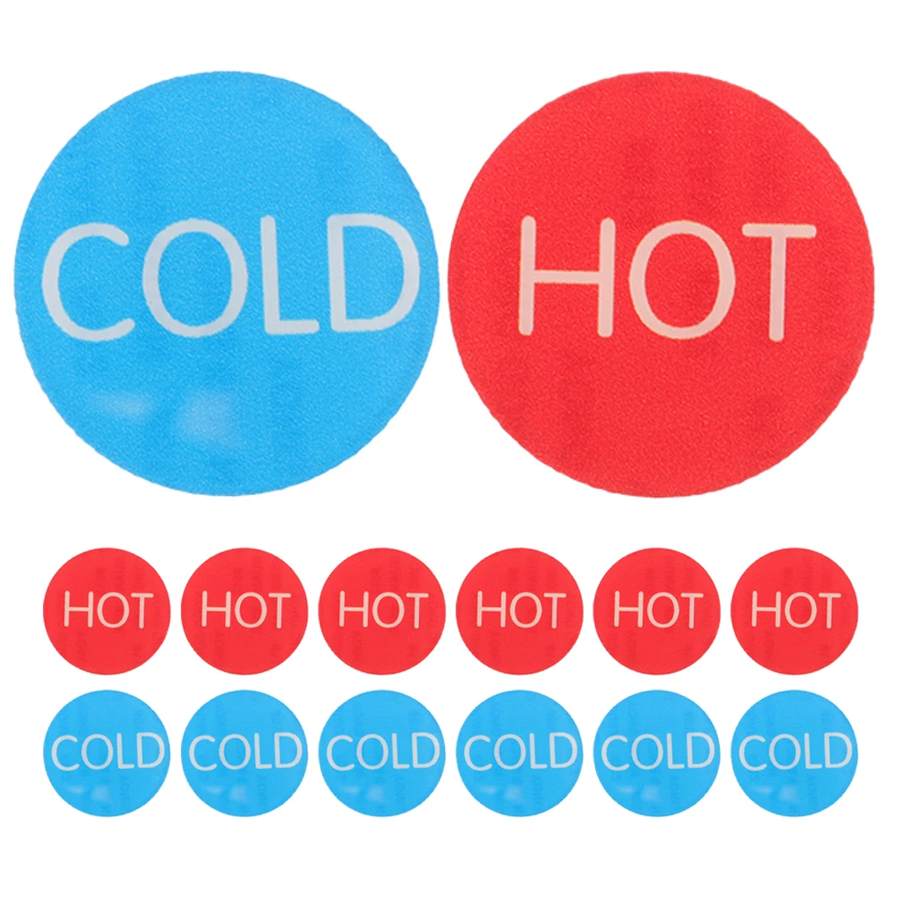 

20pcs Hot Cold Water Labels for Faucets Shower Stickers Indicator Bathroom Sink Pipe Signs Acrylic Durability Longevity