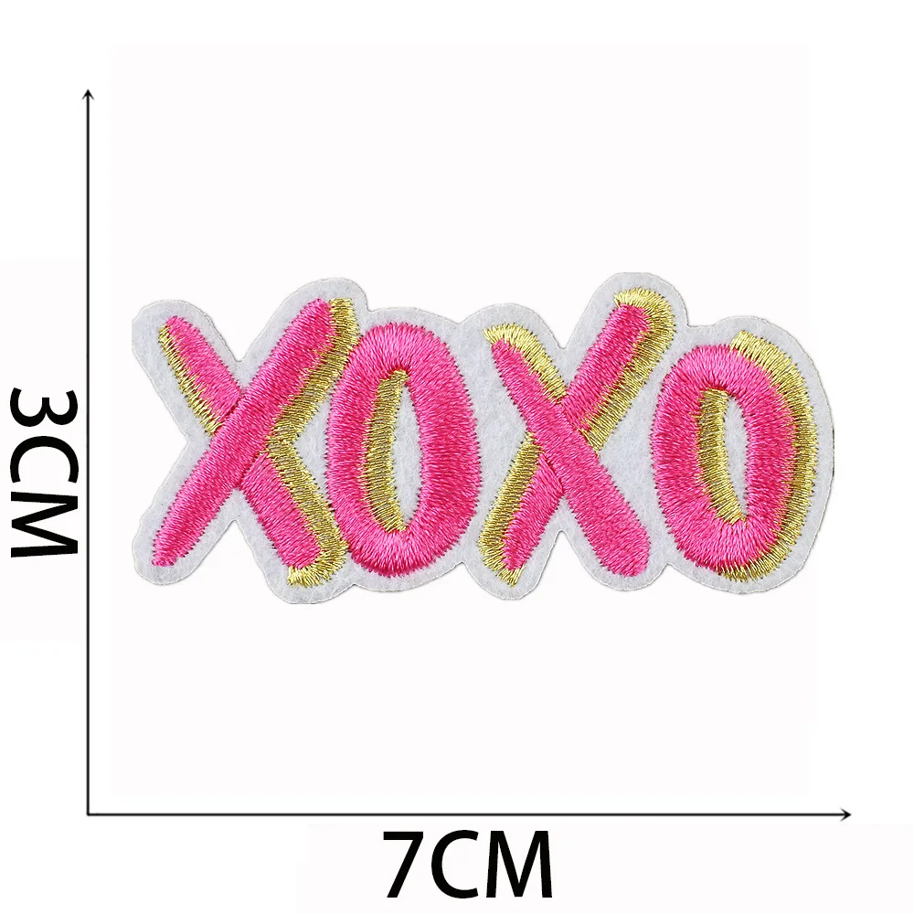 Pink Series Patches for Clothing Cheetah Mixed Embroidery Cloth Sticking Cartoon Smiling Face Love Patch Sticking Motifs