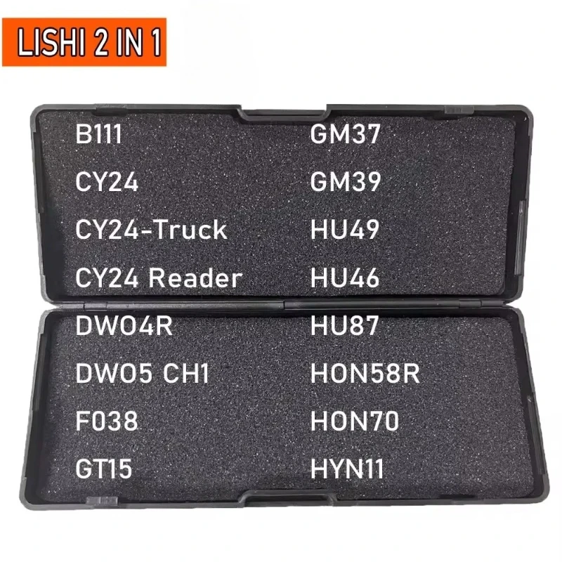 

Hot Lishi Tool 2 in 1 B111 CY24 DWO4R DWO5 F038 GT15 GM37 GM39 HU49 HU46 HU87 HON58R HON70 HYN11 HY15 HYN7R HY16 HY17