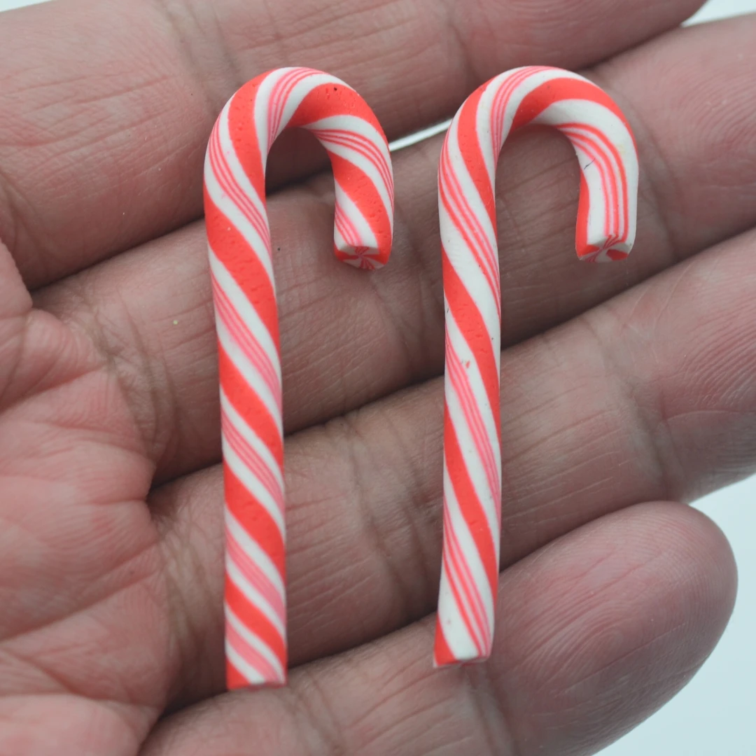 20PCS Red White Polymer Clay C - Christmas Craft Embellishment 评论和价格